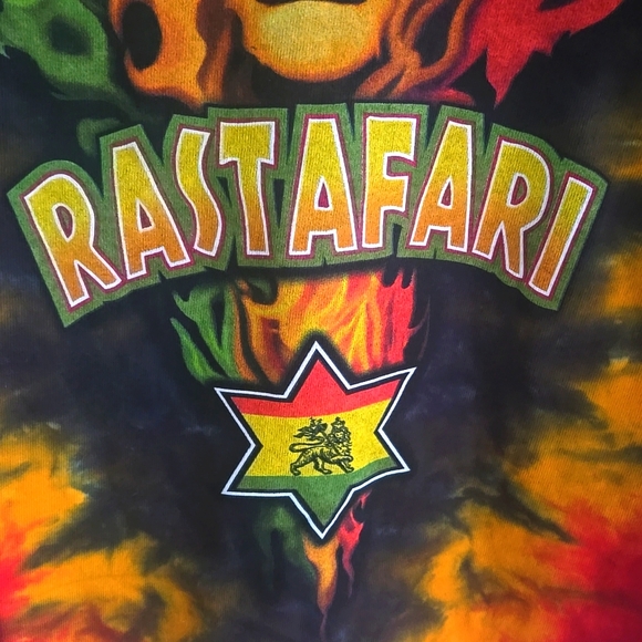 Reggae Rastafari tie dye Jamaican Lion King Crown red orange yellow green Lions - Picture 3 of 6